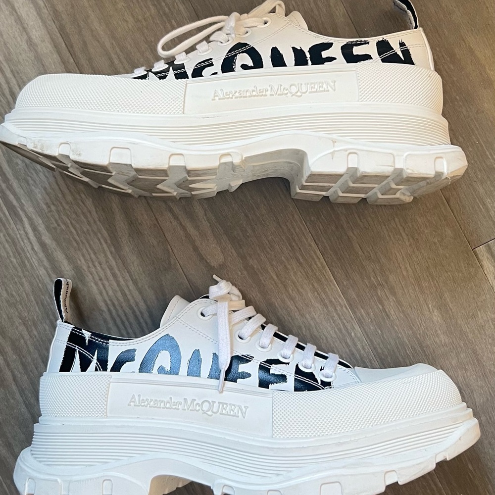 Alexander McQueen Tread Slick Graffiti Sneakers w/ Box